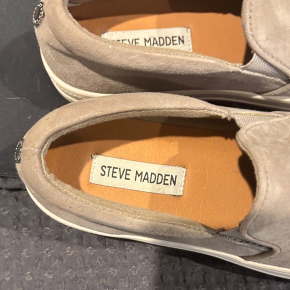 Steve Madden Gray Suede Slip-On Loafers - Picture 2 of 4